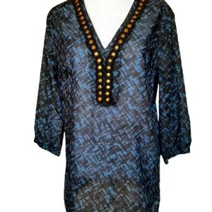 MICHAEL KORS - Beautiful blue and black tunic 3/4 sleeves - Size: M